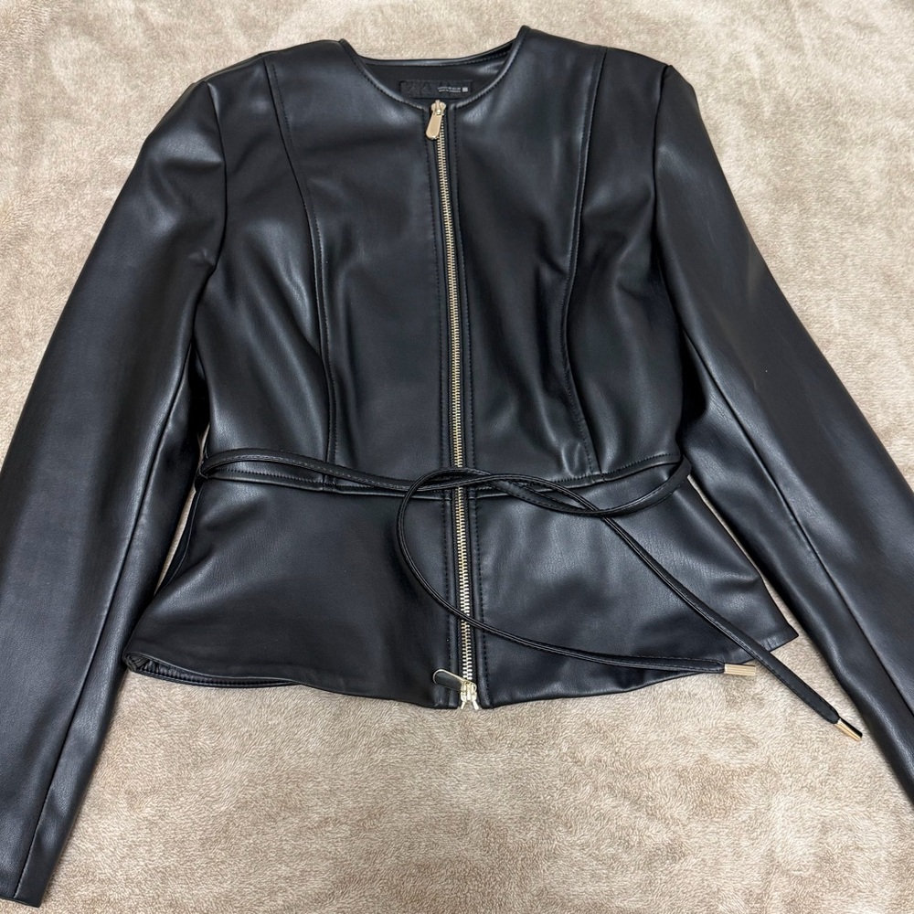 Zara Black Jacket with Gold Accents